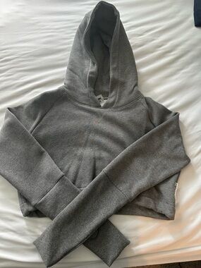 Gymshark Gray Hooded Crop Sweatshirt